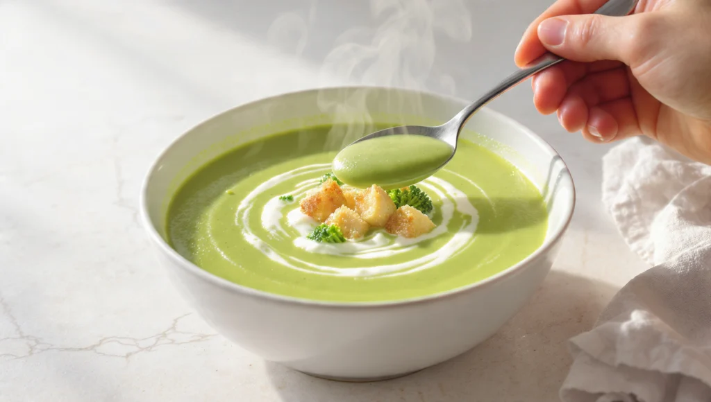 Cremige Brokkolisuppe in 20 Minuten – gesund, einfach und samtig glatt in einer Schüssel