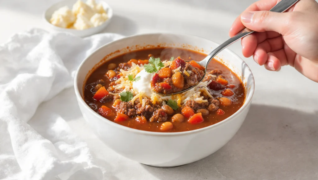 Chili con Carne in 25 Minuten – würzig, sättigend und einfach zubereitet in einer Schüssel