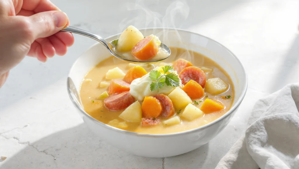 Deutsche Kartoffelsuppe in 25 Minuten – klassisch, günstig und herzhaft in einer Schüssel