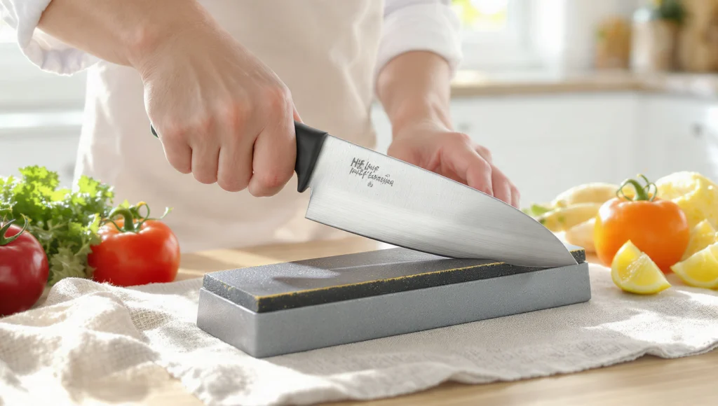 Messer schärfen: Kochmesser auf Wetzstein schärfen — scharfe Messer für schnelleres und sicheres Kochen