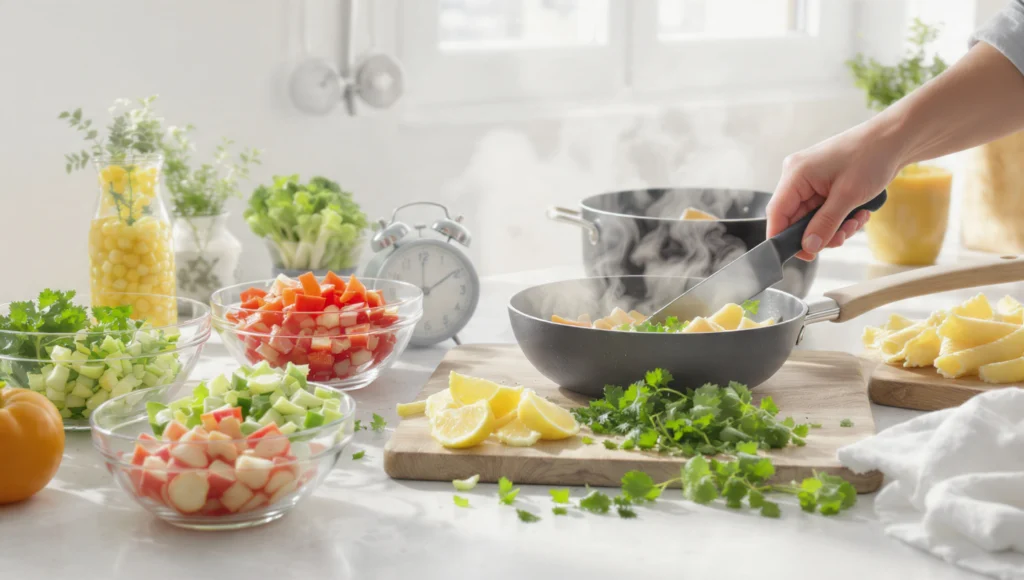 Schnell kochen Tipps: 10 Profi-Hacks Zeit sparen Küchen-Tricks.