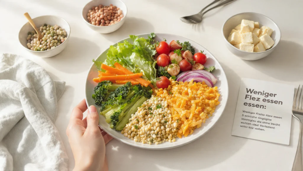 Weniger Fleisch: 5 Strategien ohne Verzicht – fleischarme Mahlzeiten Tipps.