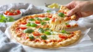 Tortilla-Pizza in 5 Minuten – knusprig, schnell und einfach mit Käse und Toppings belegt