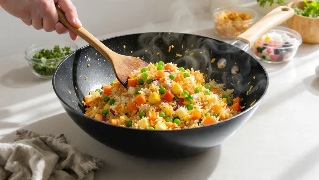 Fried Rice 15 Min: Meal-Prep-Reste verwerten – schnelles Rezept aus Leftovers.