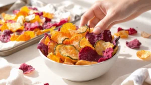Gemüsechips Ofen: Knusprige gesunde Alternative zu Kartoffelchips.