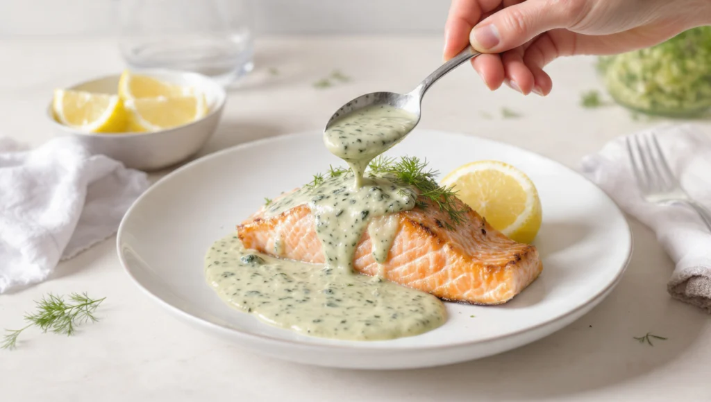 Lachs Spinat-Sahnesauce 20 Min: Elegantes schnelles Fischgericht.