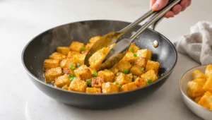 Krosser Tofu braten 15 Min: Knuspriges Rezept für veganen Tofu.