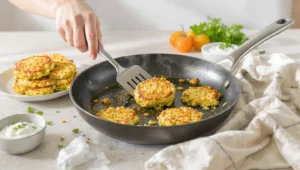 Zucchini-Fritters 15 Min: Knusprige vegetarische Rezept-Idee.