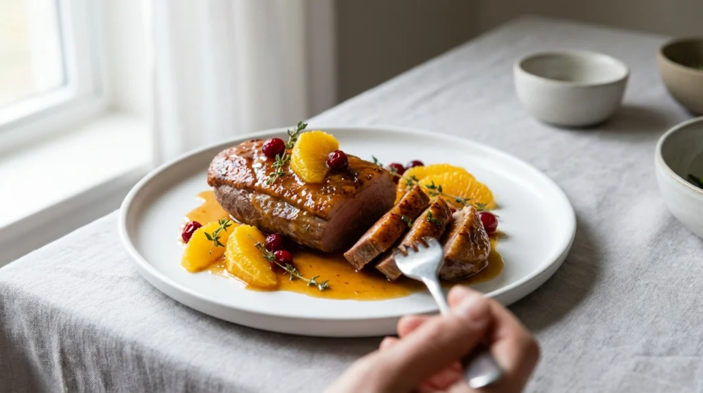 Entenbrust Orangensauce festlich 25 Minuten – kross gebratene Magret mit Orangen-Cointreau-Sauce