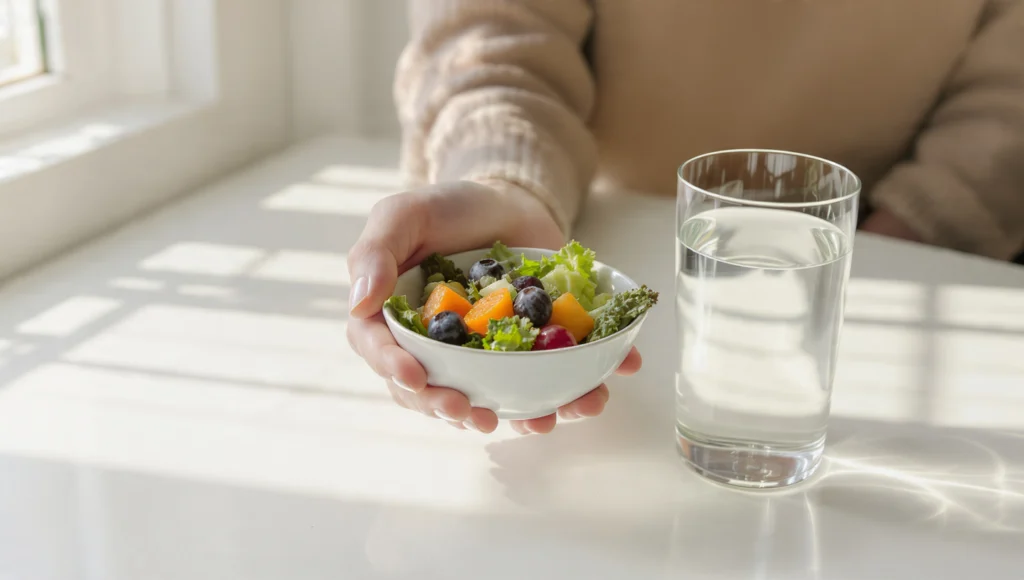 Ernährung Wechseljahre hilfreich – Lachs, Hülsenfrüchte, Vollkorn und Gemüse für hormonelle Balance