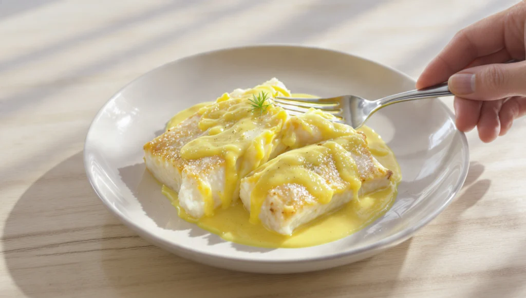 Kabeljau Senfsauce norddeutsch 18 Minuten – zartes Fischfilet mit cremiger Dijon-Dill-Sauce