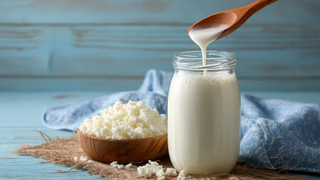 Kefir enthält 10–34 verschiedene probiotische Bakterienstämme und Hefen – deutlich mehr als Joghurt mit nur 2–7 Stämmen – und gilt damit als eines der vielfältigsten fermentierten Milchprodukte überhaupt. Eine australische Übersichtsarbeit aus 2025 (126 Studien, MDPI Journal) belegt: Bei Menschen mit Reizdarmsyndrom und metabolischem Syndrom steigen Milchsäurebakterien messbar an, Entzündungsmarker sinken und Bauchschmerzen bessern sich – die empfohlene Tagesmenge liegt bei 200–400 ml, idealerweise einschleichend begonnen mit 100 ml.
