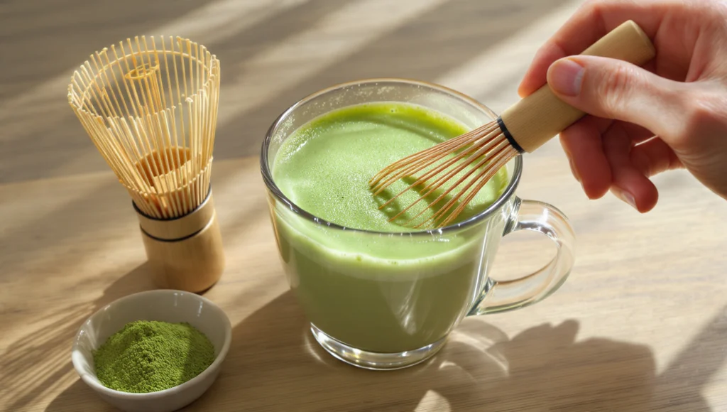 Matcha Latte selbst machen besser als Starbucks – Ceremonial Matcha, Chasen und Hafermilch in 5 Min