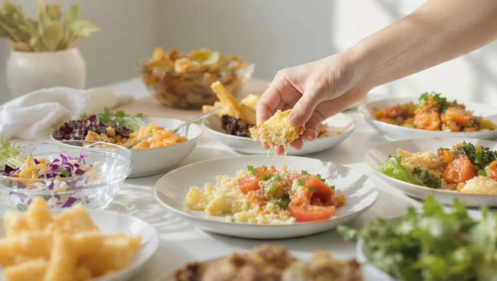 Meal Prep Familien 4 Personen unterschiedlich essen – Modulprinzip Vorkochen Lunchbox Wochenplan
