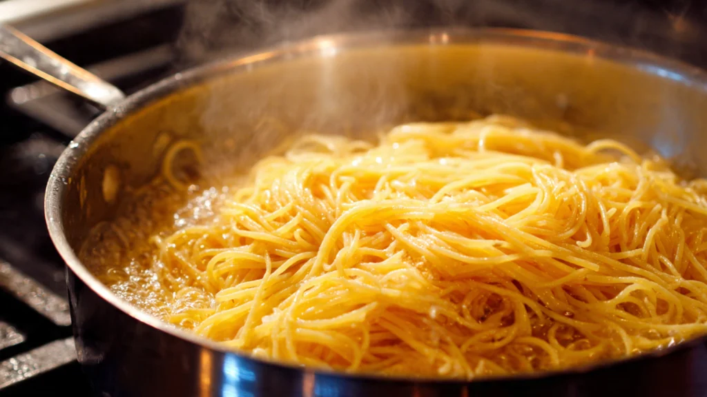 Pasta-Kochwasser Geheimnis gute Sauce – Stärke als Emulgator für cremige Pasta wie im Restaurant