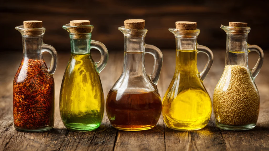 Speiseöle im Vergleich welches Öl wofür – Raps, Olive, Lein, Sesam und Erdnussöl Rauchpunkt
