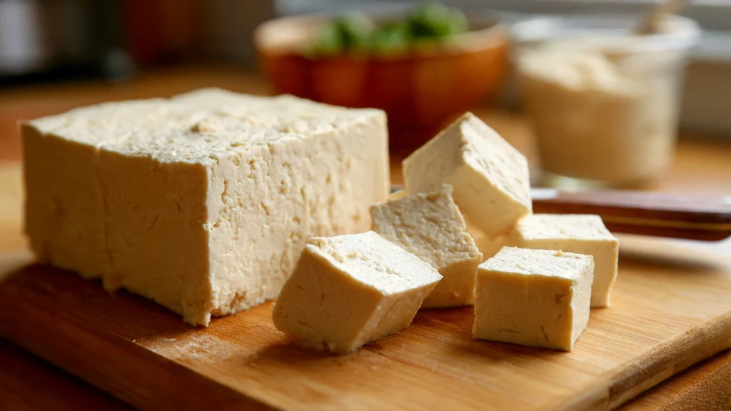 Tofu richtig pressen wichtigster Schritt – Tofublock mit Gewicht auspressen für knusprige Textur