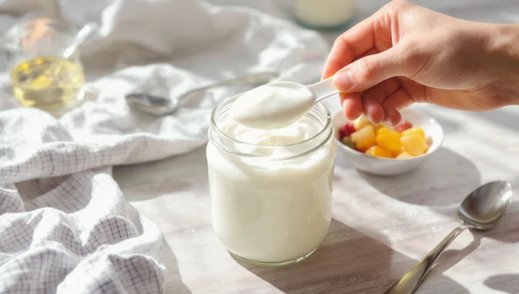 Joghurt selbst machen günstig ohne Zusatzstoffe – cremiger Naturjoghurt aus Vollmilch und Joghurtkultur