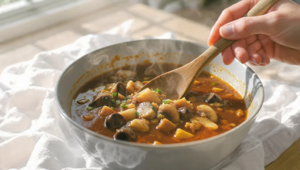 Umami Zutaten Küche – Miso, Sojasoße, Parmesan, Pilze und Tomatenmark für tieferen Geschmack